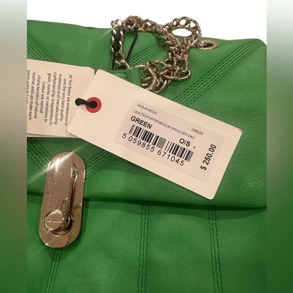 Ted Baker Ayahlin Quilted Puffer Medium Shoulder Bag Green Chain Shoulder Bag - Picture 16 of 16